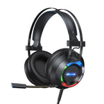 awei GM-2 USB + 3.5mm アンビエントライトゲーミング有線ヘッドセット マイク付き、GM-2