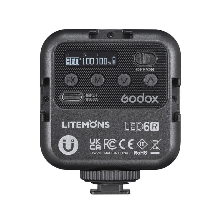 Godox LED-6R RGB LEDビデオ撮影用補助ライト、LED-6R