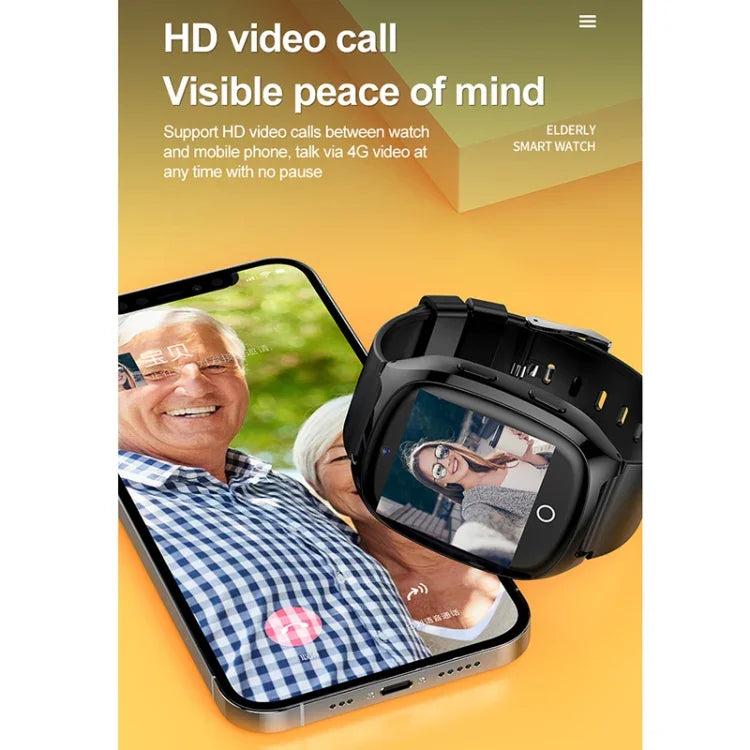 D300 1.54インチ IPS画面スマートウォッチ、追跡・位置情報 & ビデオ通話対応、体温計測付き