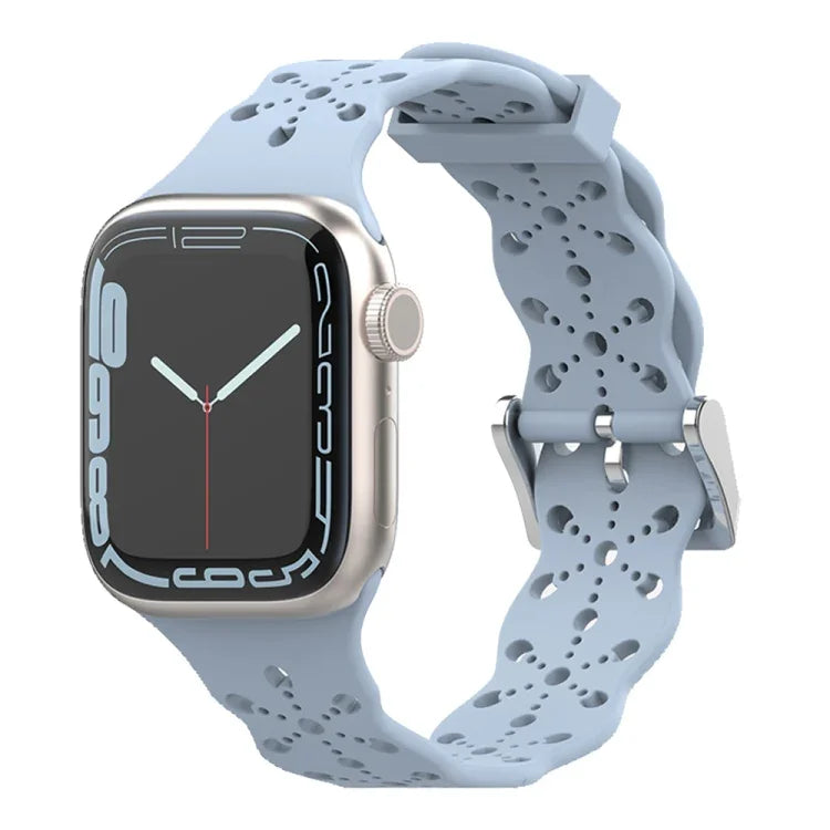 レースシリコンウォッチバンド、Apple Watchシリーズ用、7 41mm / 6&SE&5&4 40mm / 3&2&1 38mm、7 45mm / 6&SE&5&4 44mm / 3&2&1 42mm
