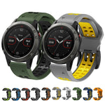 Dual Row Holes Two-color Silicone Watchband, 22mm, 26mm