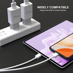 IVON AD-33 2in1 2.1A シングルUSBポートトラベルチャージャー + 1m USB to USB-C / Type-Cデータケーブルセット、EUプラグ、USプラグ