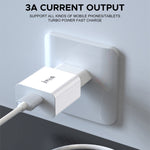 IVON AD-35 2in1 18W QC3.0 USBポートトラベルチャージャー + 1m USB to USB-C / Type-Cデータケーブルセット、EUプラグ、USプラグ