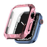 ひし形ベルトドリル＋強化フィルム一体型ケース、Apple Watchシリーズ9 / 8 / 7 41mm用、Apple Watchシリーズ9 / 8 / 7 45mm用
