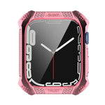 ひし形ベルトドリル＋強化フィルム一体型ケース、Apple Watchシリーズ9 / 8 / 7 41mm用、Apple Watchシリーズ9 / 8 / 7 45mm用