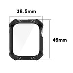 ひし形ベルトドリル＋強化フィルム一体型ケース、Apple Watchシリーズ9 / 8 / 7 41mm用、Apple Watchシリーズ9 / 8 / 7 45mm用