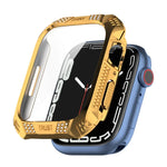 ひし形ベルトドリル＋強化フィルム一体型ケース、Apple Watchシリーズ9 / 8 / 7 41mm用、Apple Watchシリーズ9 / 8 / 7 45mm用