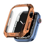 ひし形ベルトドリル＋強化フィルム一体型ケース、Apple Watchシリーズ9 / 8 / 7 41mm用、Apple Watchシリーズ9 / 8 / 7 45mm用