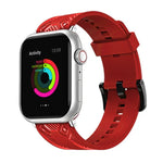 カーボンファイバーテクスチャーウォッチバンド、Apple Watchシリーズ用、7 41mm / 6&SE&5&4 40mm / 3&2&1 38mm、7 45mm / 6&SE&5&4 44mm / 3&2&1 42mm