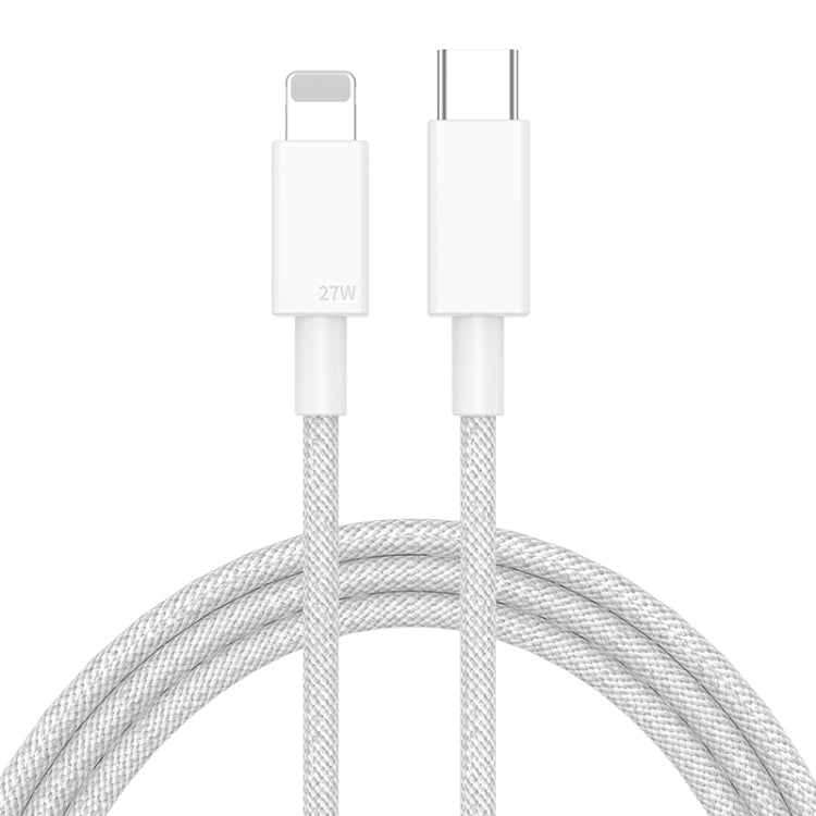 27W PD USB-C / Type-C から 8ピン高速充電編組データケーブル、ケーブル長: 1m、27W