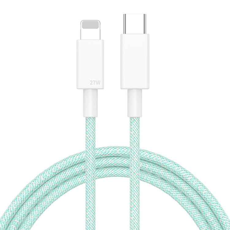 27W PD USB-C / Type-C から 8ピン高速充電編組データケーブル、ケーブル長: 1m、27W