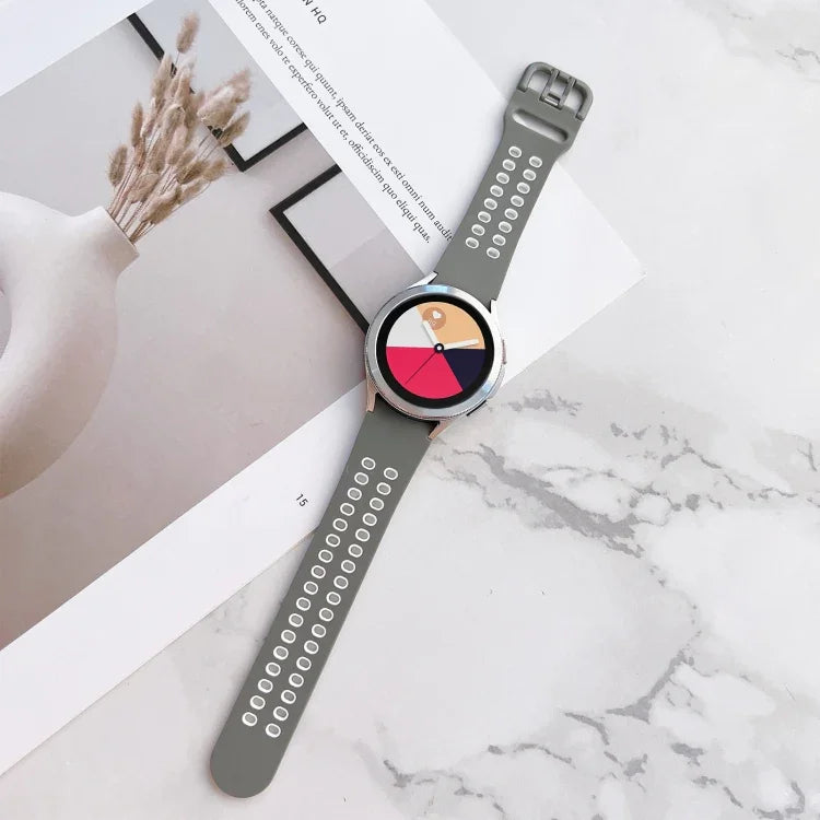 ダブルバックル ツートンカラー シリコンウォッチバンド、Samsung Galaxy Watch4 40mm用、Samsung Galaxy Watch4 44mm用