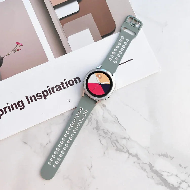 ダブルバックル ツートンカラー シリコンウォッチバンド、Samsung Galaxy Watch4 40mm用、Samsung Galaxy Watch4 44mm用
