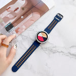 ダブルバックル ツートンカラー シリコンウォッチバンド、Samsung Galaxy Watch4 40mm用、Samsung Galaxy Watch4 44mm用