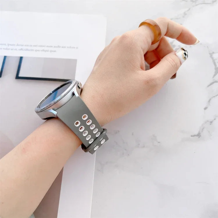 ダブルバックル ツートンカラー シリコンウォッチバンド、Samsung Galaxy Watch4 40mm用、Samsung Galaxy Watch4 44mm用