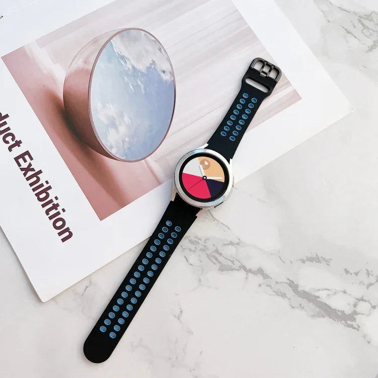ダブルバックル ツートンカラー シリコンウォッチバンド、Samsung Galaxy Watch4 40mm用、Samsung Galaxy Watch4 44mm用