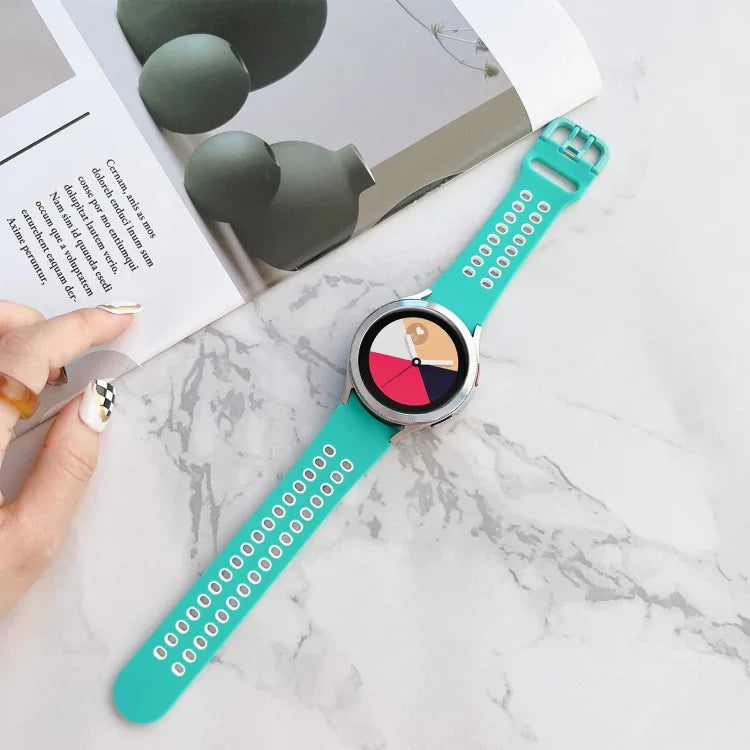 ダブルバックル ツートンカラー シリコンウォッチバンド、Samsung Galaxy Watch4 40mm用、Samsung Galaxy Watch4 44mm用