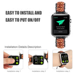 木製ビーズウォッチバンド、Apple Watch シリーズ 7 41mm / 6&SE&5&4 40mm / 3&2&1 38mm、7 45mm / 6&SE&5&4 44mm / 3&2&1 42mm用