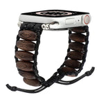 木製ビーズウォッチバンド、Apple Watch シリーズ 7 41mm / 6&SE&5&4 40mm / 3&2&1 38mm、7 45mm / 6&SE&5&4 44mm / 3&2&1 42mm用