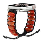 木製ビーズウォッチバンド、Apple Watch シリーズ 7 41mm / 6&SE&5&4 40mm / 3&2&1 38mm、7 45mm / 6&SE&5&4 44mm / 3&2&1 42mm用