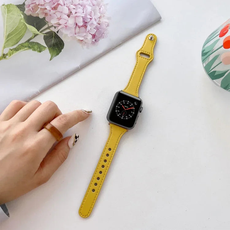 フラットテクスチャーレザーウォッチバンド、Apple Watch シリーズ 7 41mm / 6&SE&5&4 40mm / 3&2&1 38mm、7 45mm / 6&SE&5&4 44mm / 3&2&1 42mm用