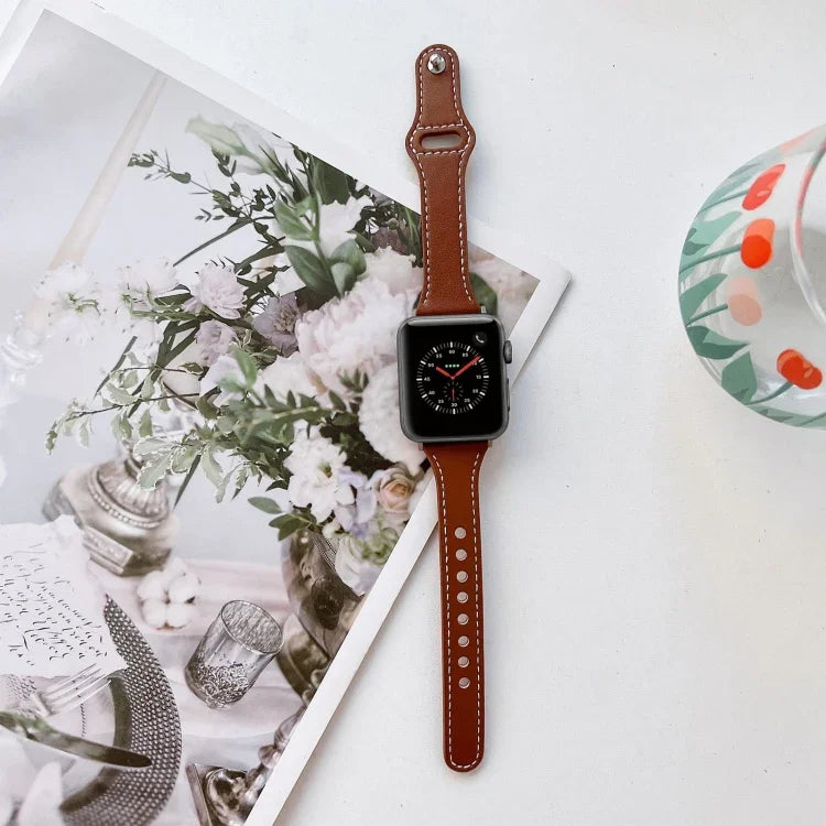 フラットテクスチャーレザーウォッチバンド、Apple Watch シリーズ 7 41mm / 6&SE&5&4 40mm / 3&2&1 38mm、7 45mm / 6&SE&5&4 44mm / 3&2&1 42mm用