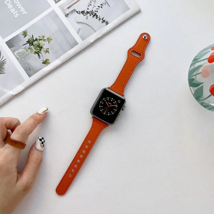 フラットテクスチャーレザーウォッチバンド、Apple Watch シリーズ 7 41mm / 6&SE&5&4 40mm / 3&2&1 38mm、7 45mm / 6&SE&5&4 44mm / 3&2&1 42mm用