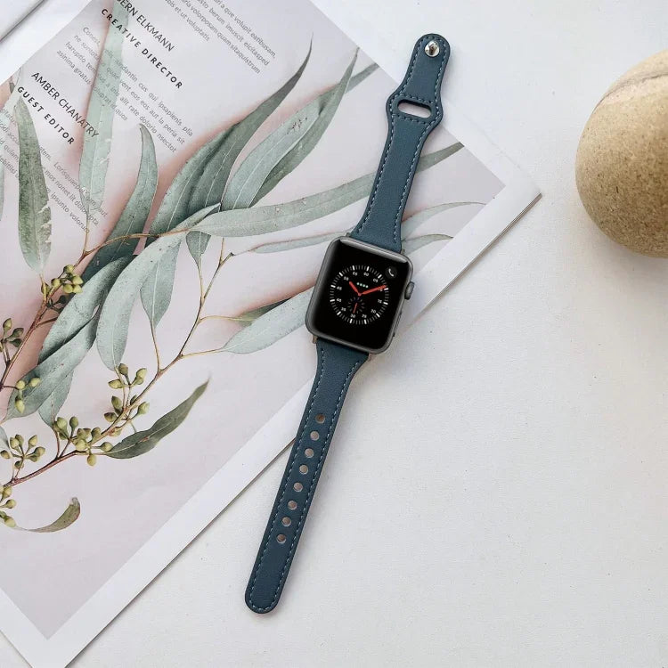 フラットテクスチャーレザーウォッチバンド、Apple Watch シリーズ 7 41mm / 6&SE&5&4 40mm / 3&2&1 38mm、7 45mm / 6&SE&5&4 44mm / 3&2&1 42mm用