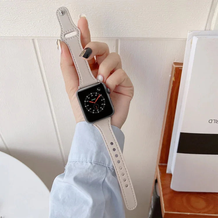 フラットテクスチャーレザーウォッチバンド、Apple Watch シリーズ 7 41mm / 6&SE&5&4 40mm / 3&2&1 38mm、7 45mm / 6&SE&5&4 44mm / 3&2&1 42mm用