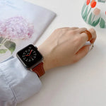 フラットテクスチャーレザーウォッチバンド、Apple Watch シリーズ 7 41mm / 6&SE&5&4 40mm / 3&2&1 38mm、7 45mm / 6&SE&5&4 44mm / 3&2&1 42mm用