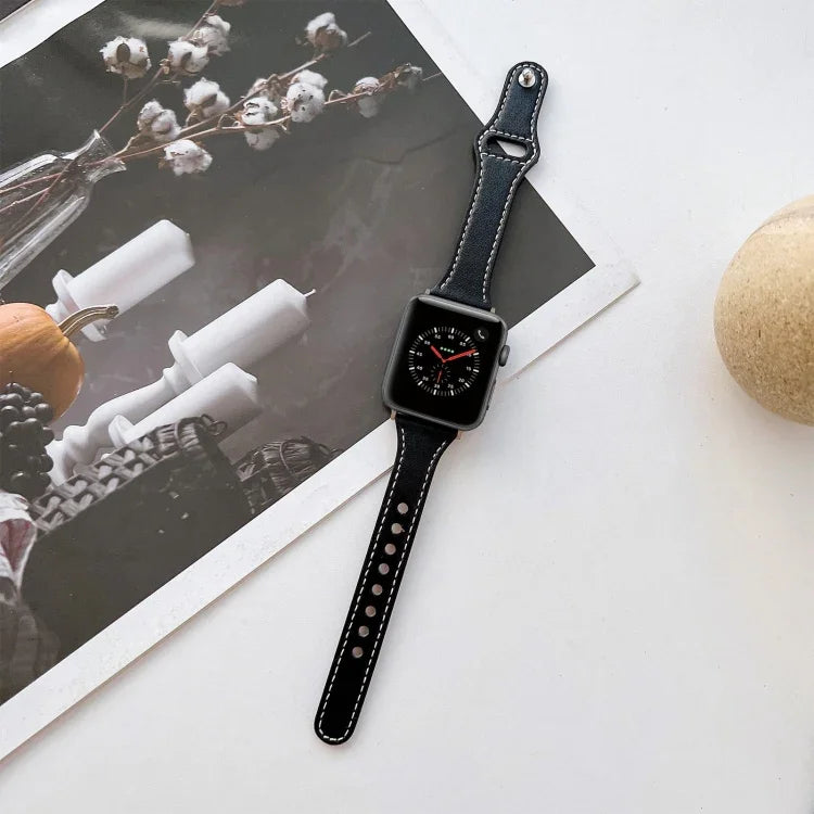 フラットテクスチャーレザーウォッチバンド、Apple Watch シリーズ 7 41mm / 6&SE&5&4 40mm / 3&2&1 38mm、7 45mm / 6&SE&5&4 44mm / 3&2&1 42mm用