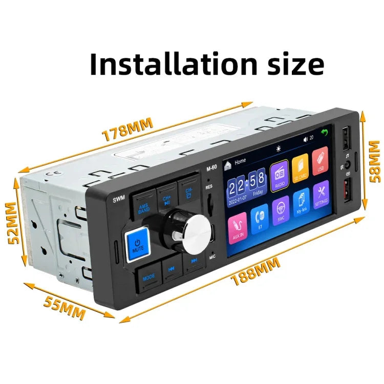 4.0インチ タッチスクリーン カーラジオ受信機 Bluetooth MP5 プレーヤー リモコン付き, FM60