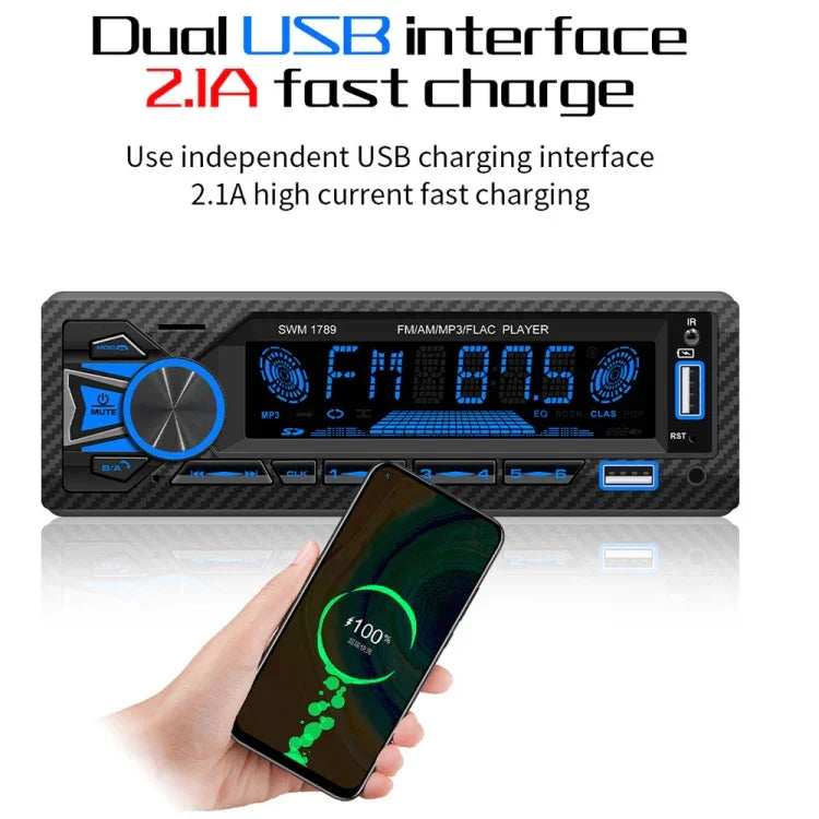 SWM-1789 カーラジオ受信機 Bluetooth 5.1 MP3 プレーヤー リモコン付き, SWM-1789