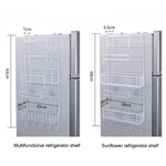 Multi-layer Fridge Storage Rack Side Shelf Sidewall Holder Multi-function Kitchen Organizer Household, Multifunctional Rack, Sun Flower Rack