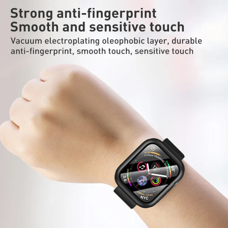 ROCK 2-in-1 PCフレーム＋フィルムプロテクターケース、Apple Watch シリーズ 6 & SE & 5 & 4 44mm、3 & 2 & 1 42mm、3 & 2 & 1 38mm用