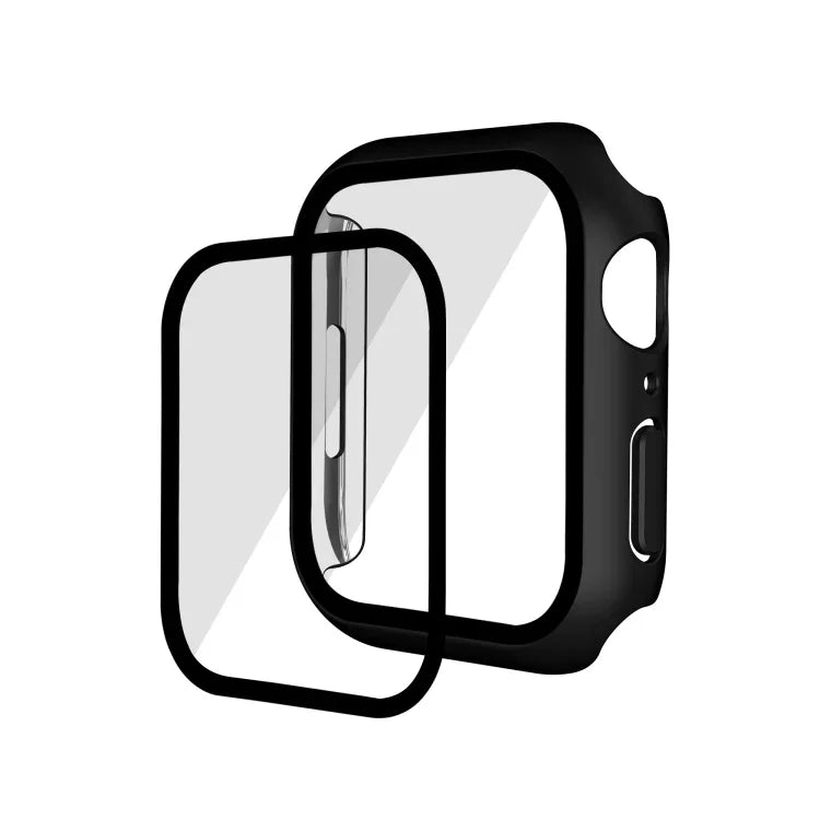 電気めっきマットオールインワンPC＋強化ガラスウォッチケース、Apple Watch シリーズ 9 / 8 / 7 41mm用、Apple Watch シリーズ 9 / 8 / 7 45mm用