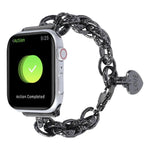 ステンレススチールハートペンダントウォッチバンド、Apple Watch シリーズ 7 41mm / 6&SE&5&4 40mm / 3&2&1 38mm、7 45mm / 6&SE&5&4 44mm / 3&2&1 42mm用