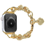 ステンレススチールハートペンダントウォッチバンド、Apple Watch シリーズ 7 41mm / 6&SE&5&4 40mm / 3&2&1 38mm、7 45mm / 6&SE&5&4 44mm / 3&2&1 42mm用