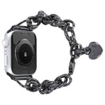 ステンレススチールハートペンダントウォッチバンド、Apple Watch シリーズ 7 41mm / 6&SE&5&4 40mm / 3&2&1 38mm、7 45mm / 6&SE&5&4 44mm / 3&2&1 42mm用