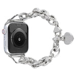 ステンレススチールハートペンダントウォッチバンド、Apple Watch シリーズ 7 41mm / 6&SE&5&4 40mm / 3&2&1 38mm、7 45mm / 6&SE&5&4 44mm / 3&2&1 42mm用