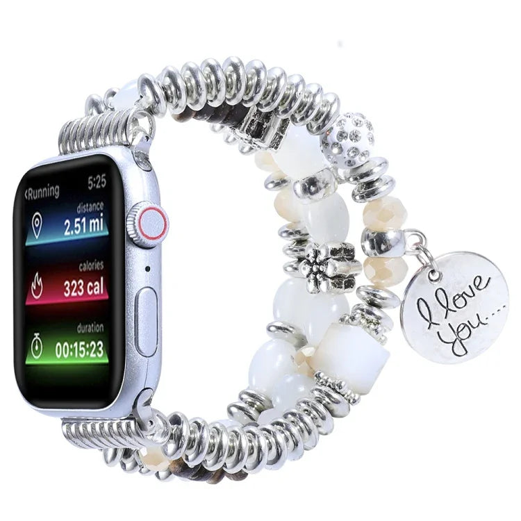 タッセルビーズウォッチバンド、Apple Watch シリーズ 7 41mm / 6&SE&5&4 40mm / 3&2&1 38mm、7 45mm / 6&SE&5&4 44mm / 3&2&1 42mm用