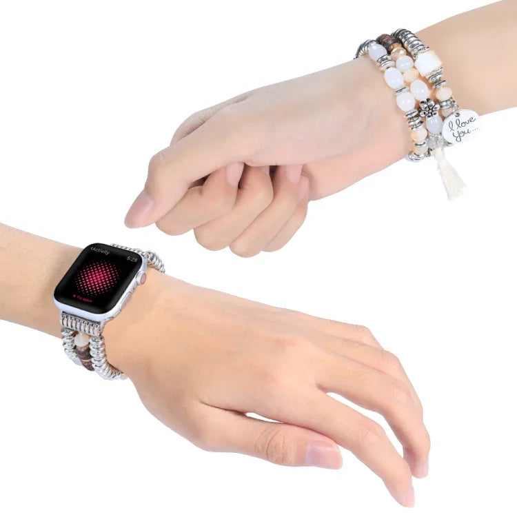 タッセルビーズウォッチバンド、Apple Watch シリーズ 7 41mm / 6&SE&5&4 40mm / 3&2&1 38mm、7 45mm / 6&SE&5&4 44mm / 3&2&1 42mm用