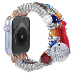 タッセルビーズウォッチバンド、Apple Watch シリーズ 7 41mm / 6&SE&5&4 40mm / 3&2&1 38mm、7 45mm / 6&SE&5&4 44mm / 3&2&1 42mm用