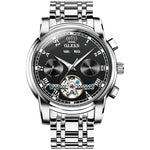 OLEVS 6607 多機能メンズ大型フライホイール自動防水機械式時計