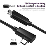 USB 3.2 Gen1 Type-C to USB 3.2 Gen1 Type-C シングルエルボー VRリンクケーブル Oculus Quest 1 / 2用、3m シングルエルボー