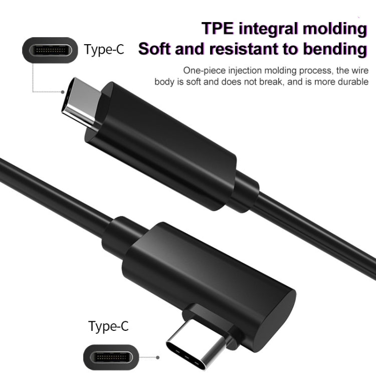 USB 3.2 Gen1 Type-C to USB 3.2 Gen1 Type-C シングルエルボー VRリンクケーブル Oculus Quest 1 / 2用、3m シングルエルボー
