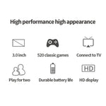 S8 3.0インチスクリーン クラシック携帯型ゲーム機 内蔵520ゲーム、S8 / アーミーグリーン、S8 / ブラック、S8 / ブルー