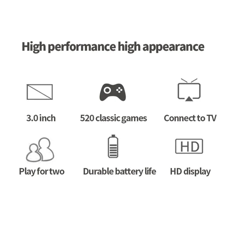 S8 3.0インチスクリーン クラシック携帯型ゲーム機 内蔵520ゲーム、S8 / アーミーグリーン、S8 / ブラック、S8 / ブルー
