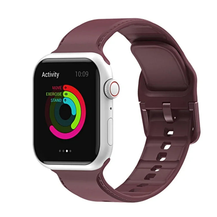 シリコンステッチウォッチバンド、Apple Watch シリーズ 7 41mm / 6&SE&5&4 40mm / 3&2&1 38mm、7 45mm / 6&SE&5&4 44mm / 3&2&1 42mm用