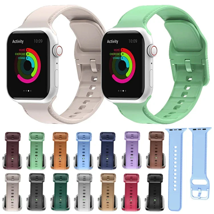 シリコンステッチウォッチバンド、Apple Watch シリーズ 7 41mm / 6&SE&5&4 40mm / 3&2&1 38mm、7 45mm / 6&SE&5&4 44mm / 3&2&1 42mm用